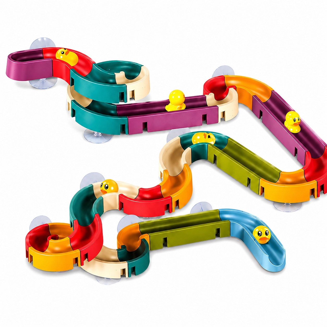 48 PCS Slideway Marble Track Toy ,  Bath Toy