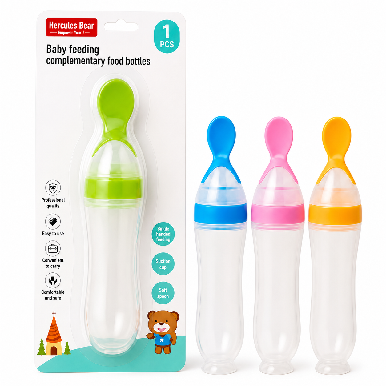 Spoon Feeder – Baby Feeding Bottle with Soft Silicone Spoon