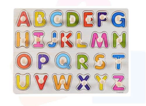 Wooden Alphabet Puzzle with knobs (Capital letters)