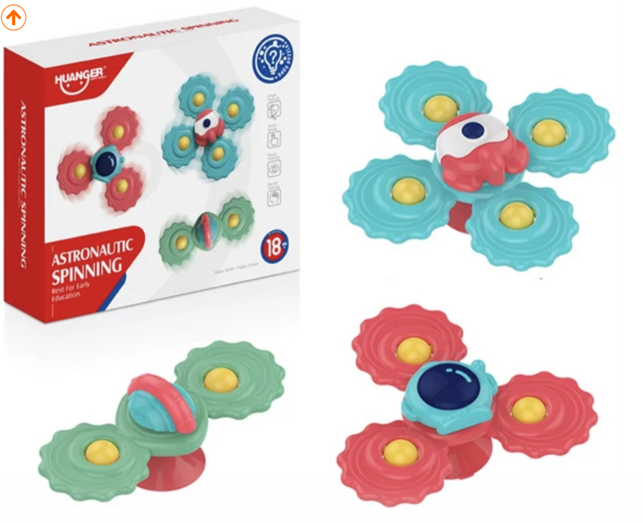Huanger Spinning Fidget Top Silicone Baby Teether Toy
