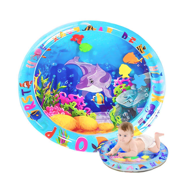  Tummy Time Water Mat, Water Play Mat for Babies Inflatable Activity Center-Round shape