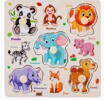 Wooden Animal Knob Puzzle 15cm*15cm
